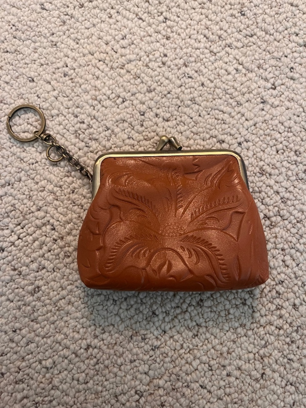 Faux Leather Etched Coin Purse